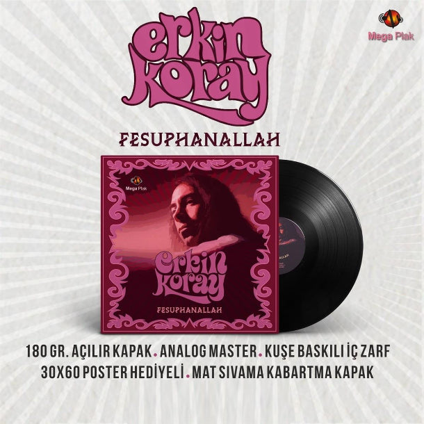 Erkin Koray - Fesuphanallah (Plak) Erkin Koray Plak | Türkçe | Türk Rock | Anadolu Rock | Plak | Schallplatte