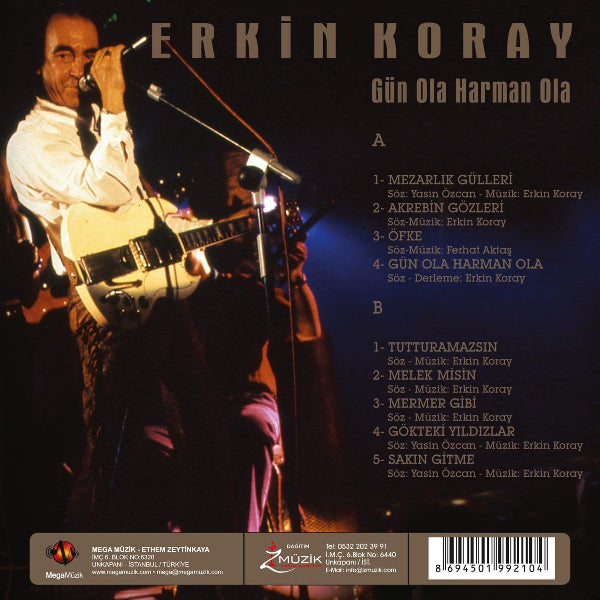 Erkin Koray - Gün Ola Harman Ola (Plak) Türkçe | Türk | Türkische | Türkischer | Rock | plak | Schallplatte
