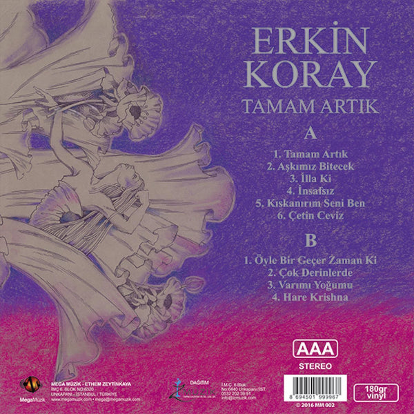 Erkin Koray Plak - Tamam Artık (Plak) Anadolu Rock | Türkçe | Anadolu | Rock | Plak | Schallplatte