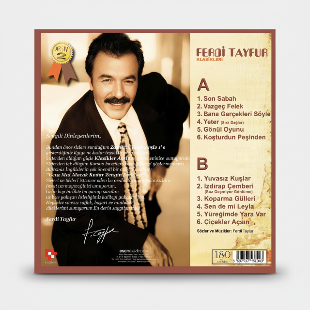 Ferdi Tayfur - Klasikleri Arşiv 2 (Ferdi Tayfur Plak) Ferdi Tayfur Klasikler Arşiv 2 Plak | Schallplatte | LP