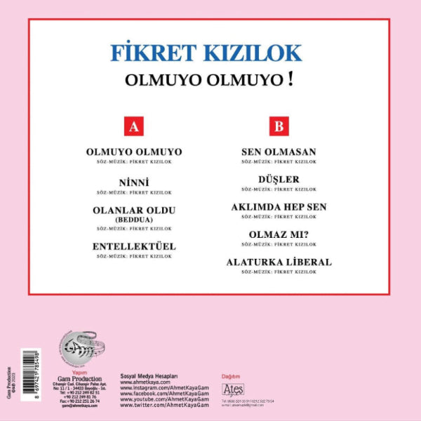 Fikret Kızılok - Olmuyo Olmuyo ! (Plak) Türk Halk |Anadolu | Rock | Plak |Schallplatte | LP