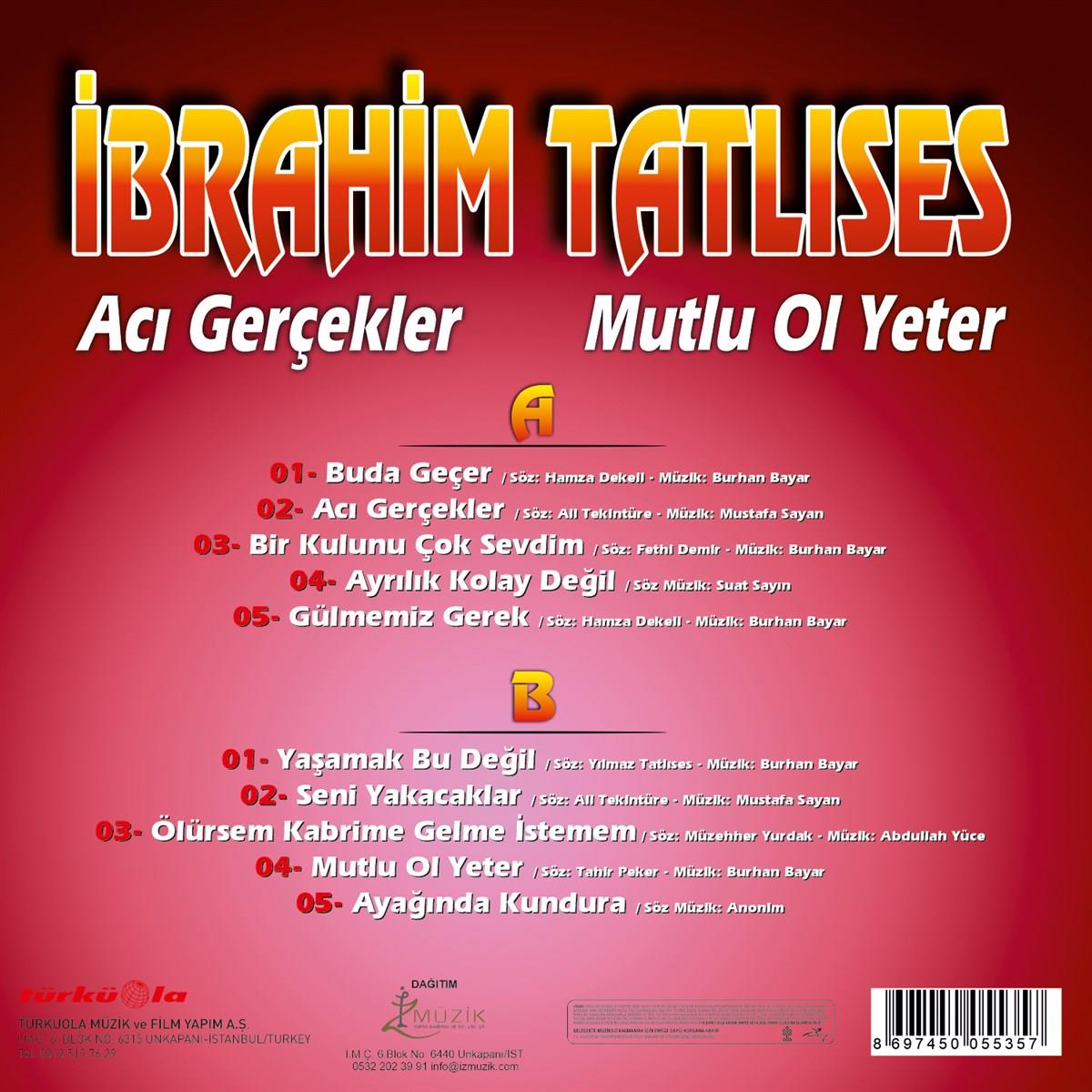 İbrahim Tatlıses Plak-ibrahim Tatlises -Aci Gercekler- Aci Gerçekler(Plak)