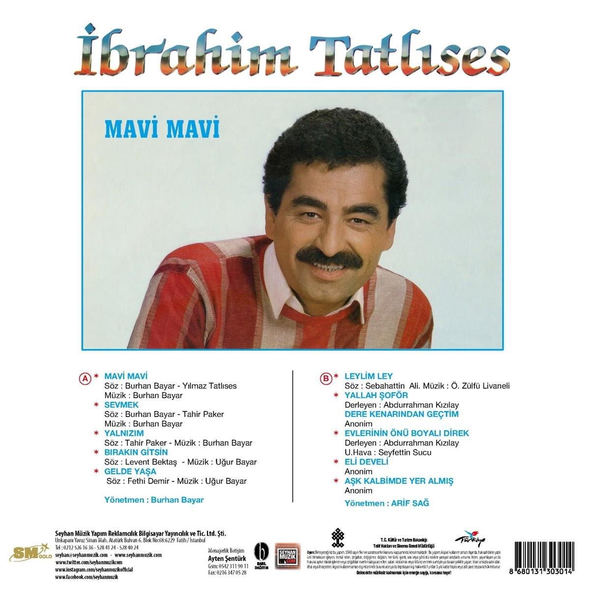 İBRAHİM TATLISES-MAVI MAVI PLAK / RECORD -ibrahim tatlıses -mavi mavi plak/ plak