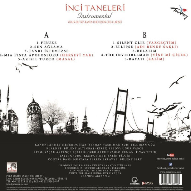 İnci Taneleri Plak (Sezen Aksu şarkılarının enstrümental Plak)Enstrümantal Sezen Aksu şarkıları