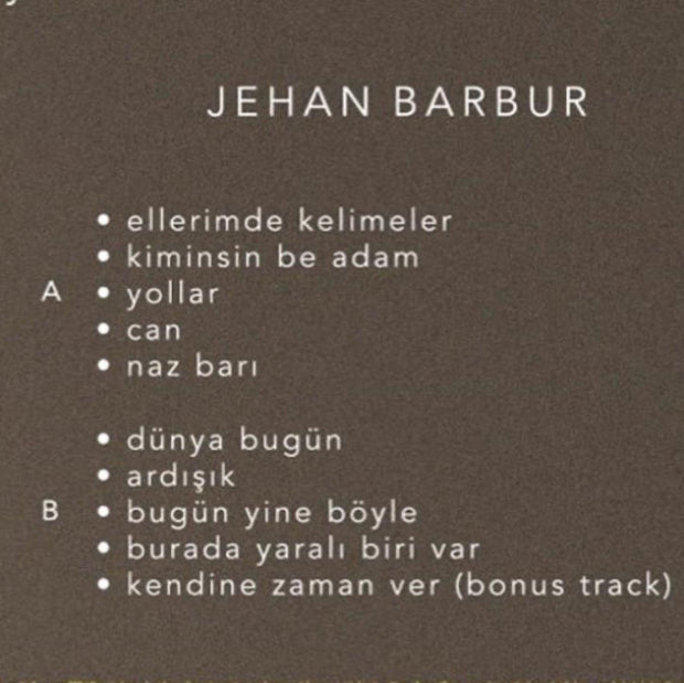 Jehan Barbur - Sizler Hiç Yokken CD (Türkçe Pop CD) Türkçe CD