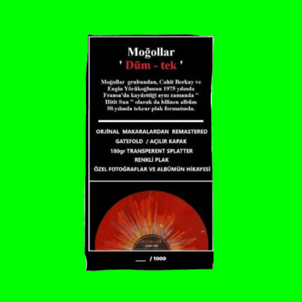 Moğollar - Düm Tek Plak (50.Yıl Özel Baskı Limitli / Numaralı Renkli Plak) Anadolu Rock | Anadolu Pop | Plak