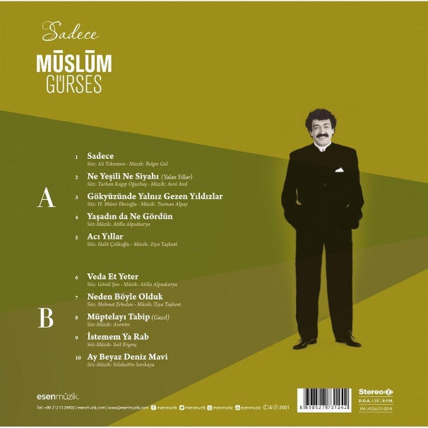 Müslüm Gürses - Sadece Plak + Orijinal Kapak Hediyeli (Müslüm Gürses Plak)