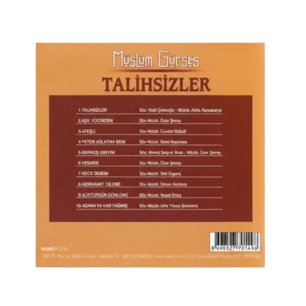 Müslüm Gürses - Talihsizler CD ( Müslüm Gürses CD ) Müslüm Gürses Talihsizler CD