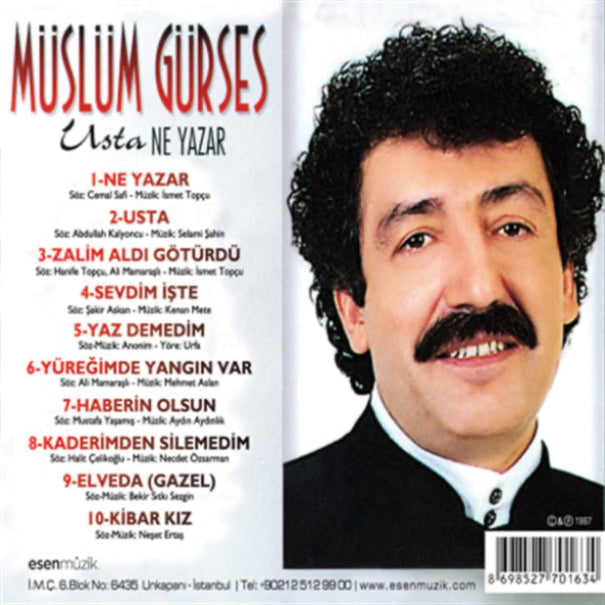 Müslüm Gürses - Usta Ne Yazar CD ( Müslüm Gürses CD )Müslüm Gürses Usta Ne Yazar CD
