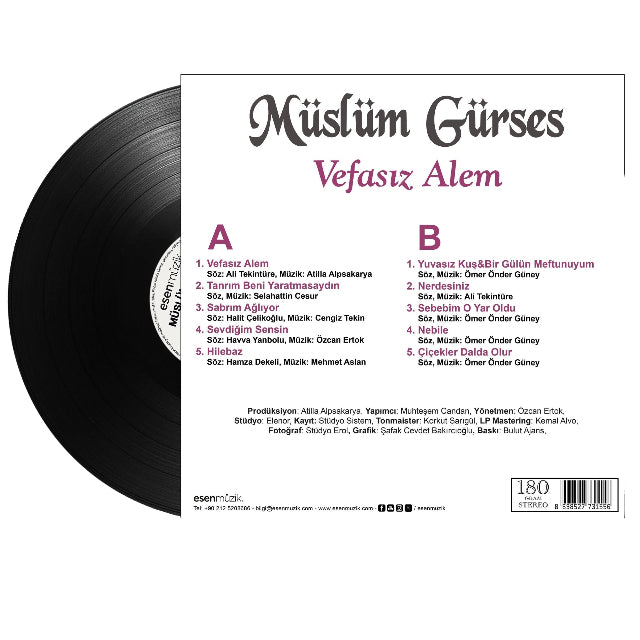 Müslüm Gürses - Vefasız Alem (Plak)Müslüm Gürses Albüm Plak | Vefasız Alem Plak | LP