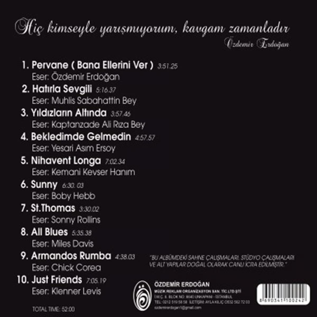 Özdemir Erdoğan-Türkiye Jazz Tarihinde Işıksız Kalanlar(Enstrümantal CD)