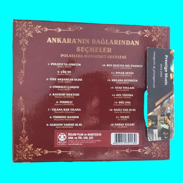 Ankara'nın Bağlarından Seçmeler | CD | Ankara |Polatlı Oyun Havalari (Türkçe CD )