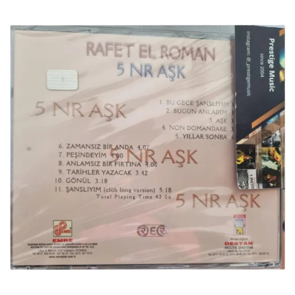 Rafet El Roman - 5 Nr Aşk CD( Türkçe CD ) Destan Müzik | Almanya | Stuttgart | Esslingen CD