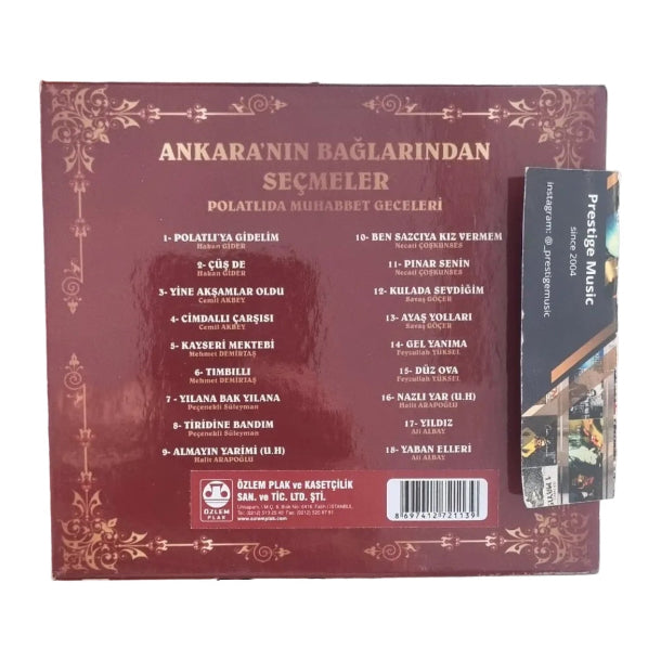 Ankara'nın Bağlarından Seçmeler | CD | Ankara |Polatlı Oyun Havalari (Türkçe CD )