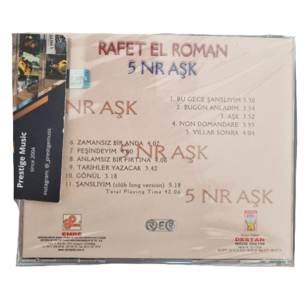 Rafet El Roman - 5 Nr Aşk CD( Türkçe CD ) Destan Müzik | Almanya | Stuttgart | Esslingen CD
