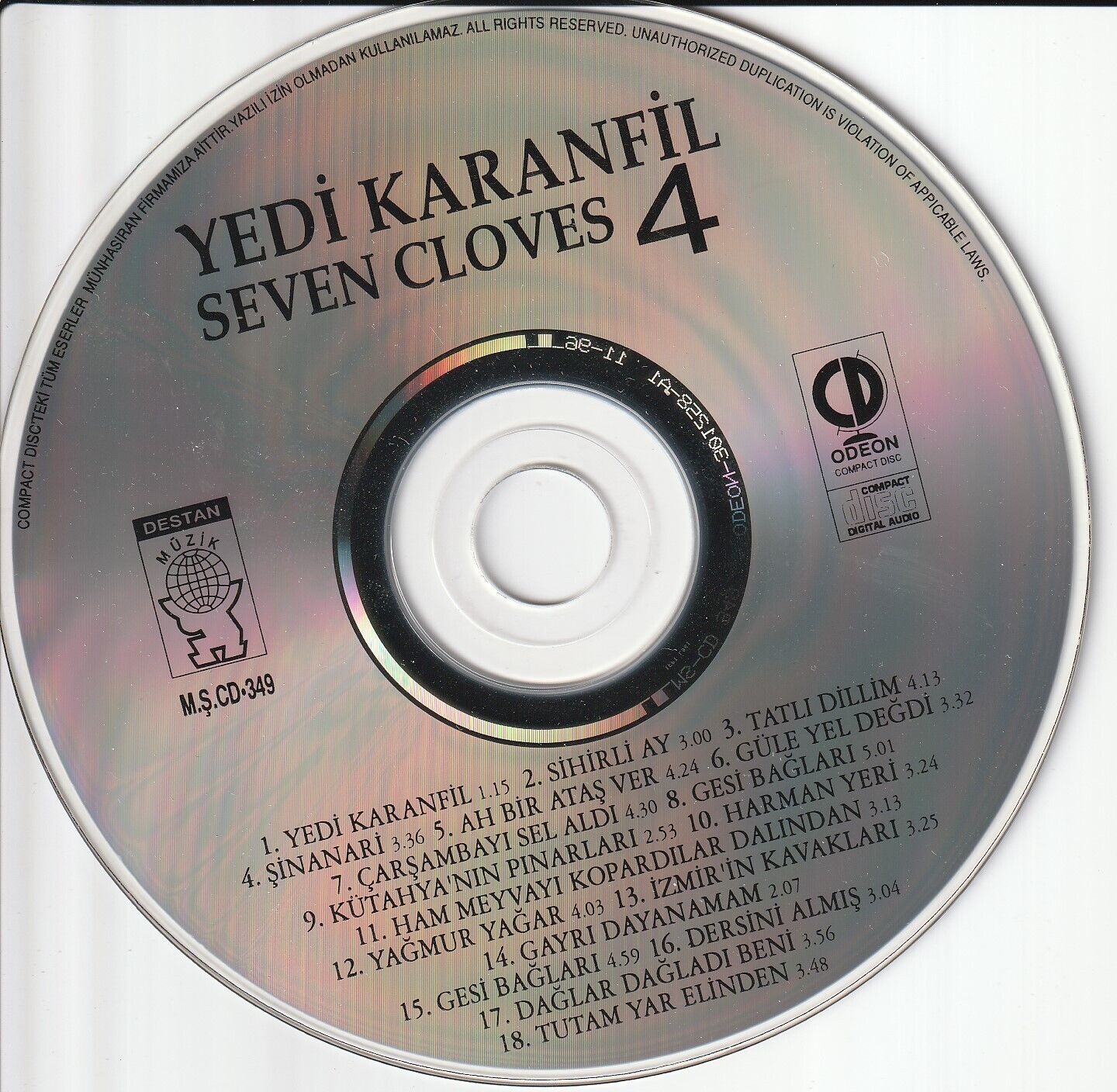 Yedi Karanfil 4 Seven Cloves (Destan - Müzik)Türkisch Folk Instrumental Musik CD