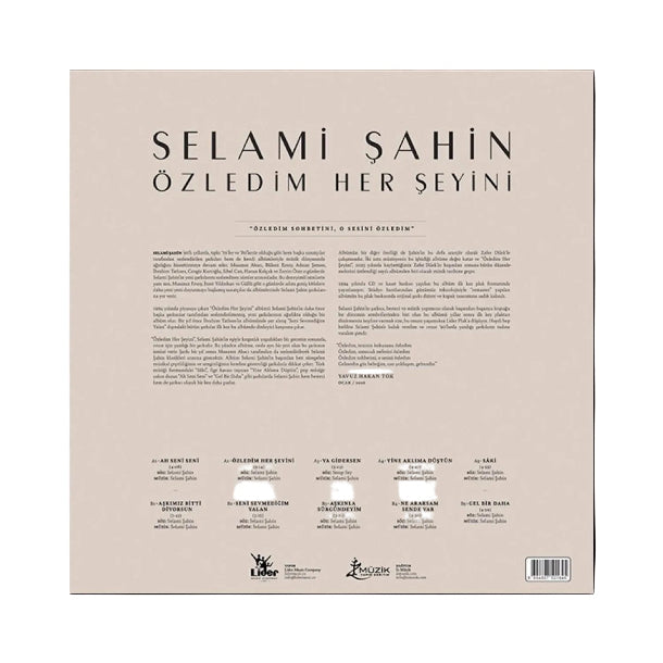 Selami Şahin - Özledim Her Şeyini (Plak) Selami Şahin Özledim Her Şeyini Plak | Schallplatte | LP