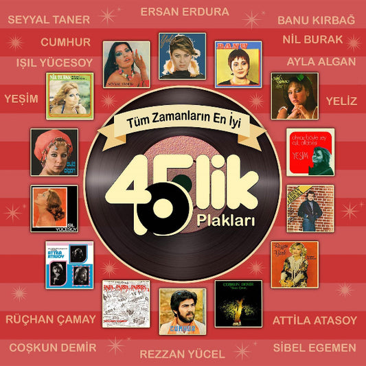 Tüm Zamanların En İyi 45'lik Plakları Plak (Türkçe Nostalji Pop Plak) Türkischer Pop Schallplatte