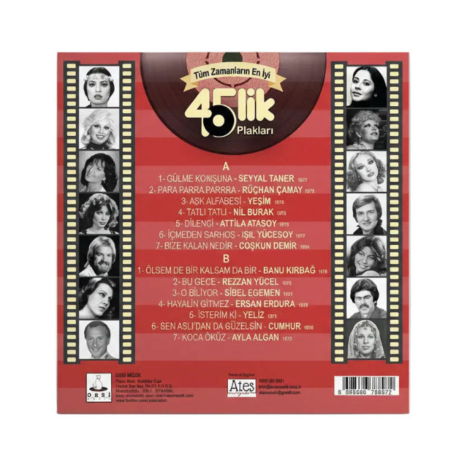 Tüm Zamanların En İyi 45'lik Plakları Plak (Türkçe Nostalji Pop Plak) Türkischer Pop Schallplatte