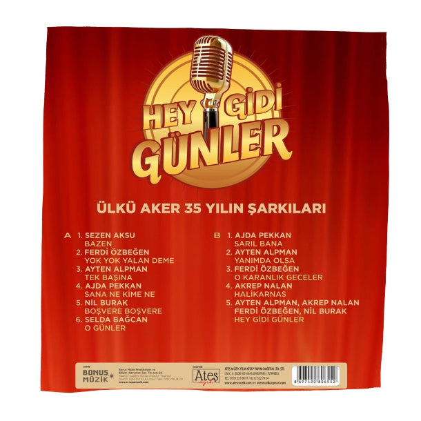 Ülkü Aker - 35 Yılın Şarkıları Plak (Türkçe Nostalji Pop Plak) Hey Gidi Günler Plak | Ülkü Aker Plak | 35 Yılın Şarkıları Plak | Schallplatte