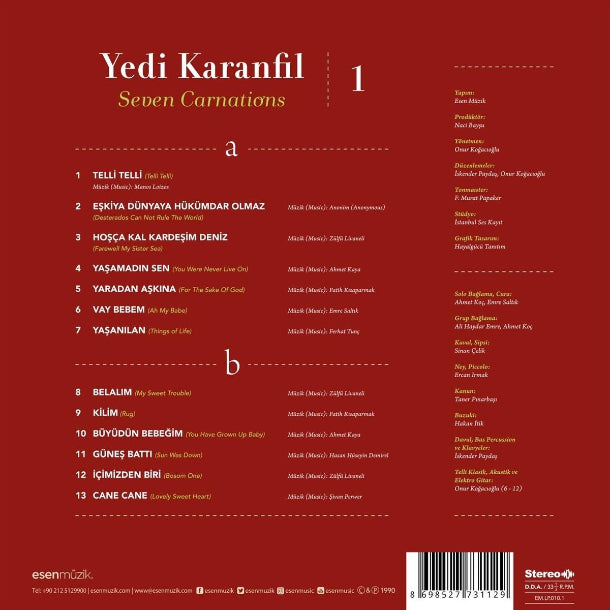 Yedi Karanfil - 1 (Plak) Enstrümantal müzik | Plak | kayıt | LP