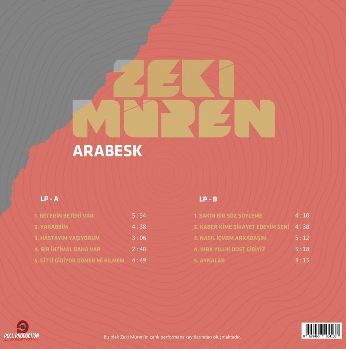 Zeki Müren - Arabesk (Plak) Arabesk | Türk Sanat | Plak | Schallplatte | LP